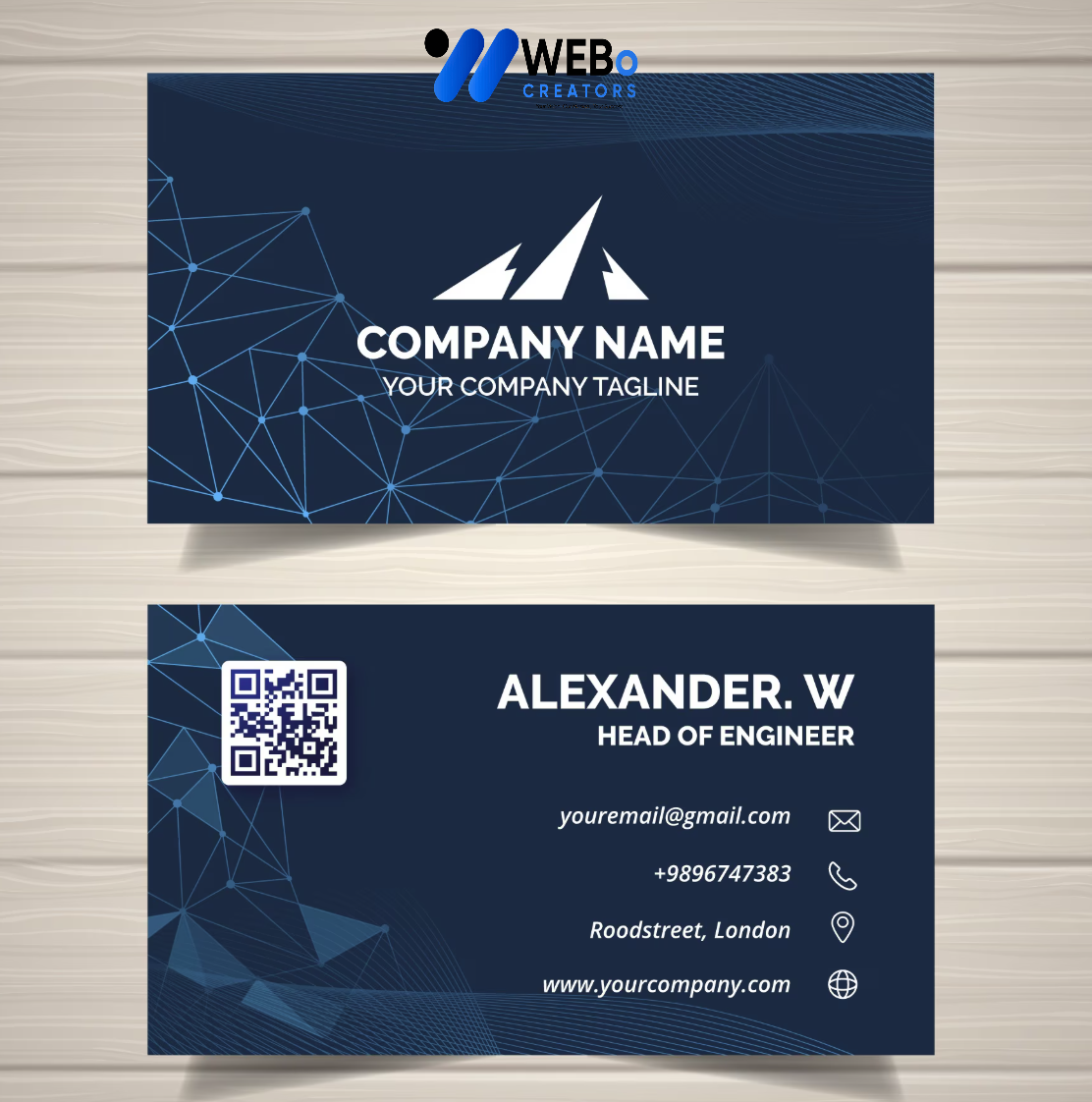 Elegant Professional Business card design with golden stripes Agency in Ottawa